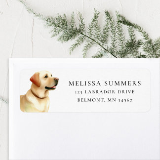 Yellow Lab Watercolor Dog Return Address Label