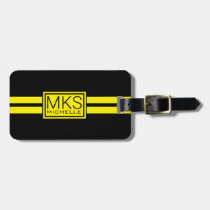 Yellow Label Black RS Monogrammed Luggage Tag