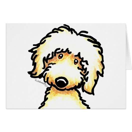 Yellow Labradoodle Art Cards (Front Horizontal)