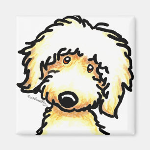Yellow Labradoodle Art Magnet