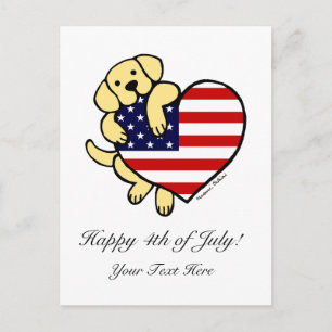 Yellow Labrador American Heart 2 Postcard