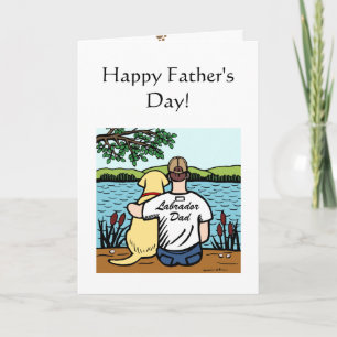 Yellow Labrador and Dad 2 Card