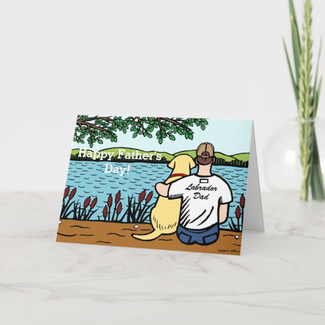 Yellow Labrador and  Dad Card (Front)