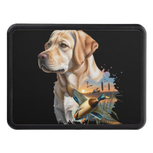 Yellow Labrador and Flying Mallard Hitch Cover