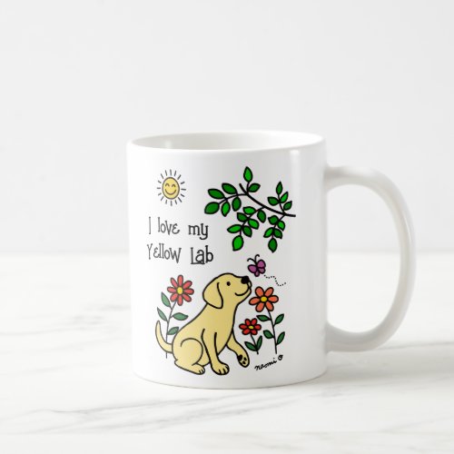 Yellow Labrador and Green Mug