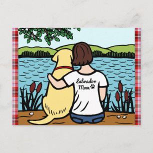 Yellow Labrador and Mom 2 Postcard