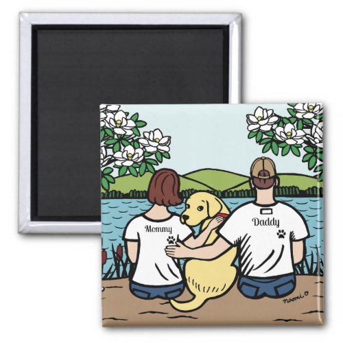 Yellow Labrador and Mom and Dad Brown S Magnet