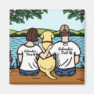 Yellow Labrador and Mom and Dad Magnet