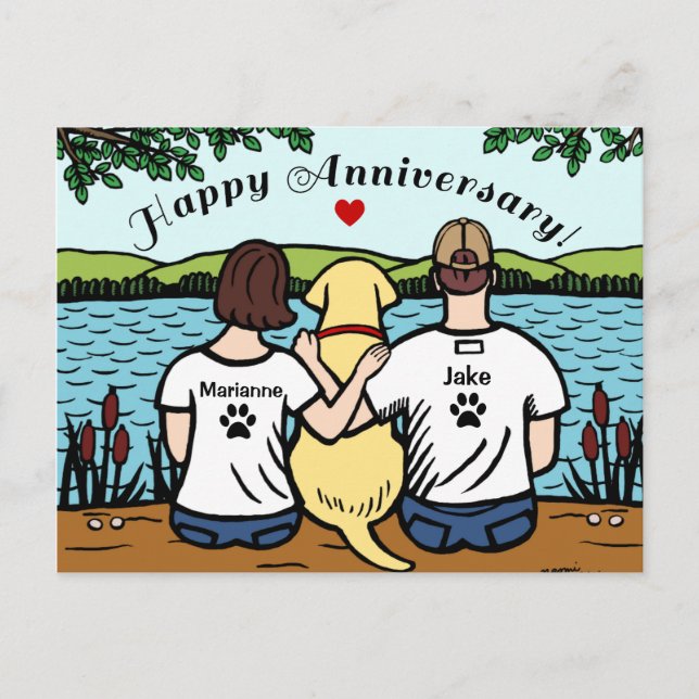 Yellow Labrador and Mom and Dad Postcard (Front)