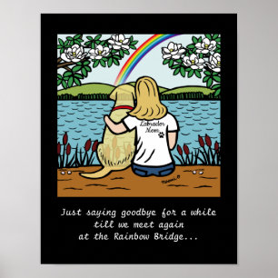 Yellow Labrador Angel and Mom Blonde L Poster