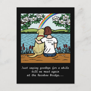 Yellow Labrador Angel and Mom Brown Postcard