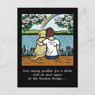 Yellow Labrador Angel and Mom Brown Postcard