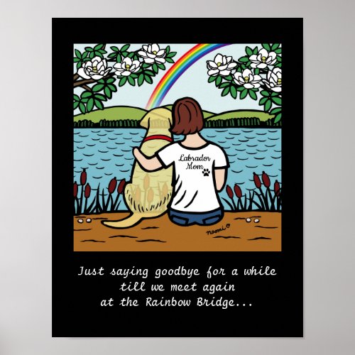 Yellow Labrador Angel and Mom Brown S Poster