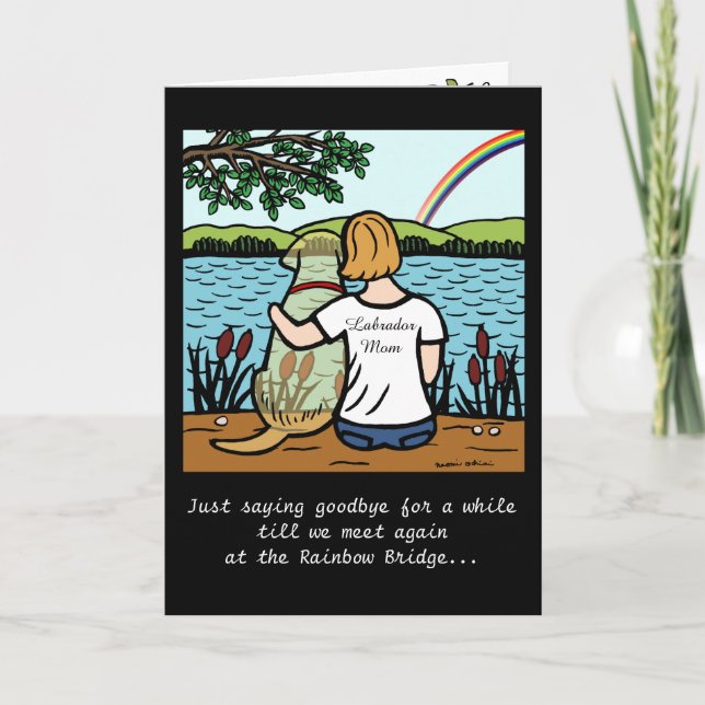 Yellow Labrador Angel and Mom Card (Front)