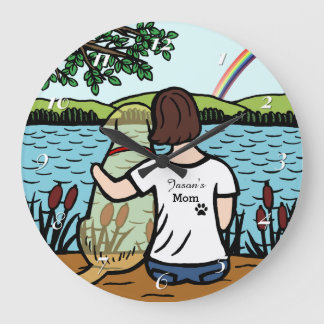 Yellow Labrador Angel and Mom Clock