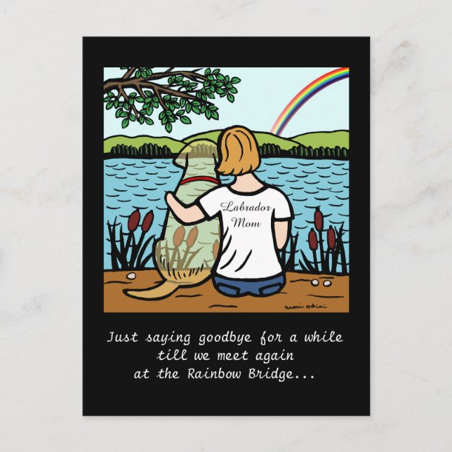 Yellow Labrador Angel and Mom Postcard (Front)