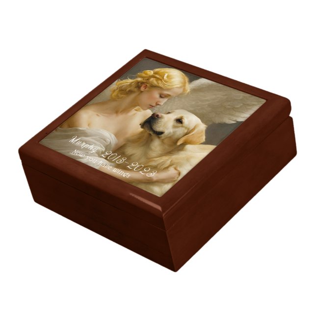 Yellow Labrador Angel Memorial Keepsake Gift Box (Side)