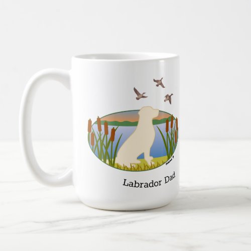 Yellow Labrador Bird Dog Sunset Oval Coffee Mug