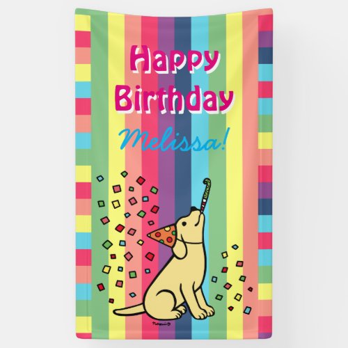 Yellow Labrador Birthday Party Confetti Banner