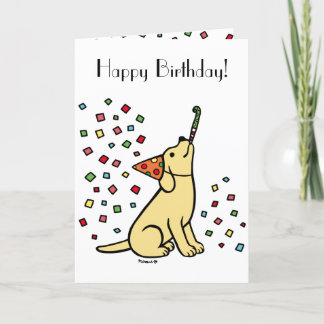 Yellow Labrador Birthday Party Confetti Card