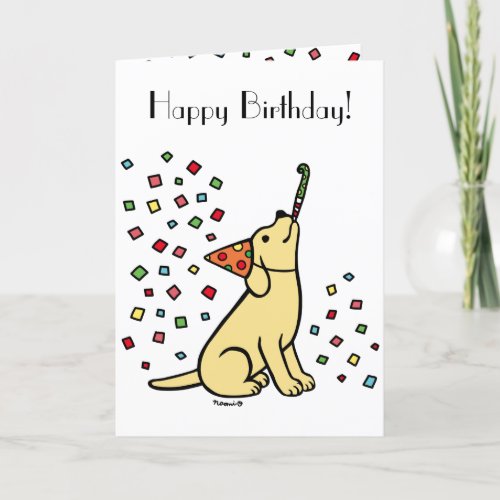 Yellow Labrador Birthday Party Confetti Card