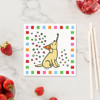 Yellow Labrador Birthday Party Confetti Napkins