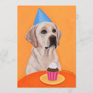 Yellow Labrador Birthday Party Invitations