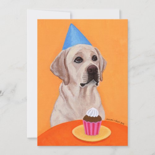 Yellow Labrador Birthday Party Invitations