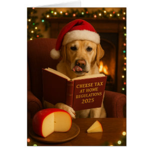 Yellow Labrador Cheese Tax Christmas Holiday card