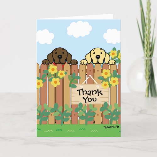 Yellow Labrador Chocolate Labrador Thank You Card