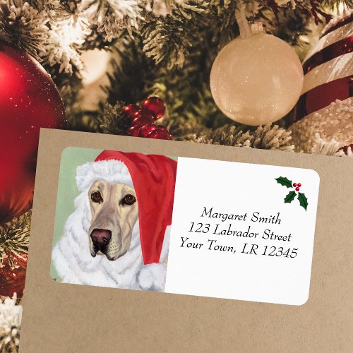 Yellow Labrador Christmas Address Labels