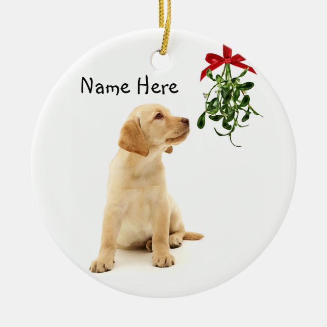Yellow Labrador Christmas Ornament (Front)