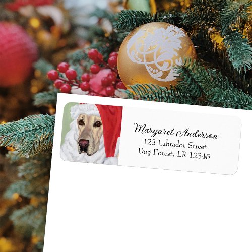 Yellow Labrador Christmas Return Address Label
