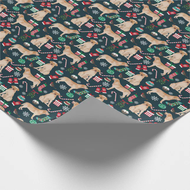 Yellow Labrador Christmas wrapping paper Zazzle