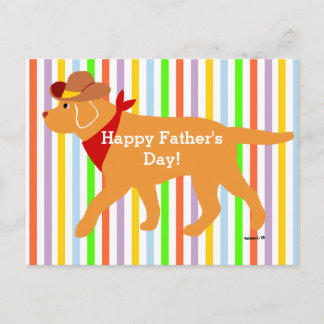 Yellow Labrador Cowboy Cartoon Postcard