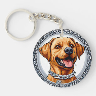 Yellow Labrador Cute Portrait For Dog Lovers Gift Keychain