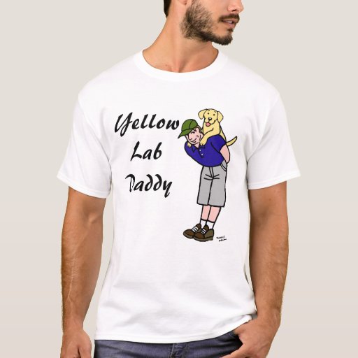Yellow Labrador Daddy in Blue  