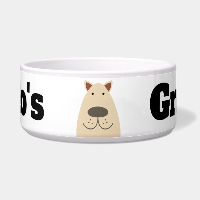 Yellow  Labrador Dog Bowl (Front)