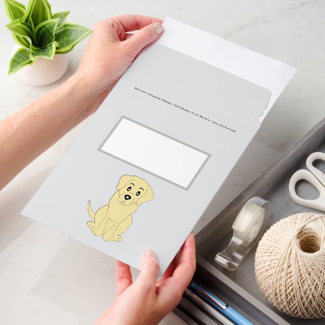 Yellow Labrador Dog Design Any Colour Background Envelope Mailers (Desk)