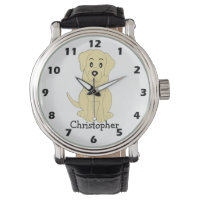 Yellow Labrador Dog Design Personalised Watch