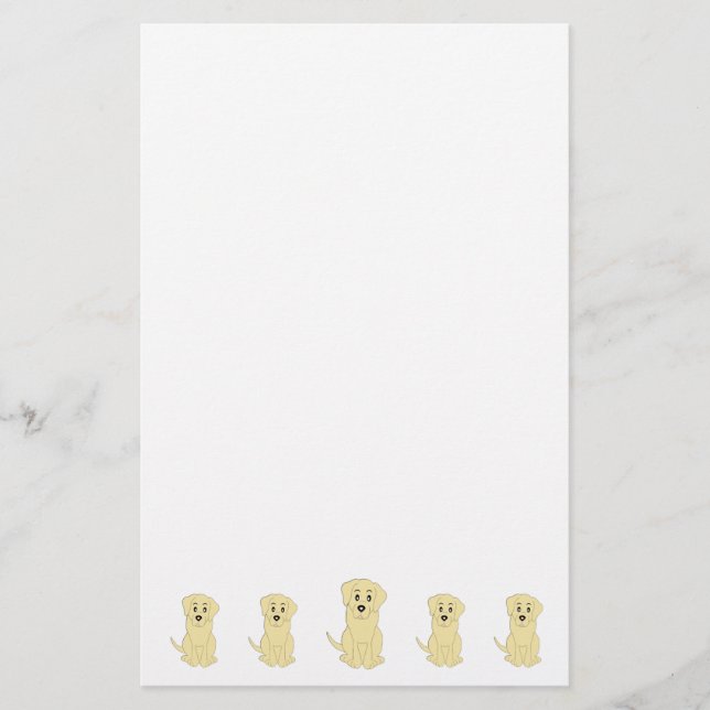 Yellow Labrador Dog Design Stationery (Front)