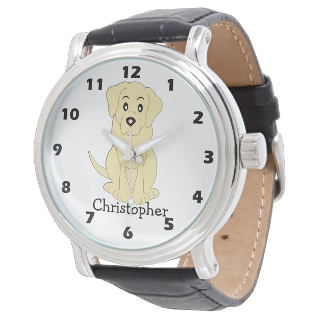 Yellow Labrador Dog Design Watch (Angled)