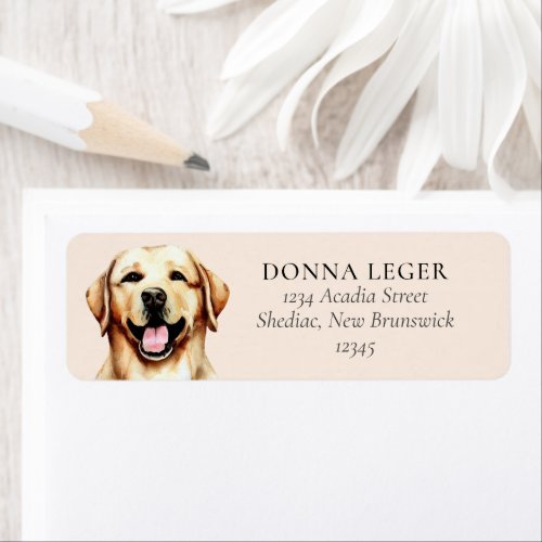 Yellow Labrador Dog Personalized Address Label