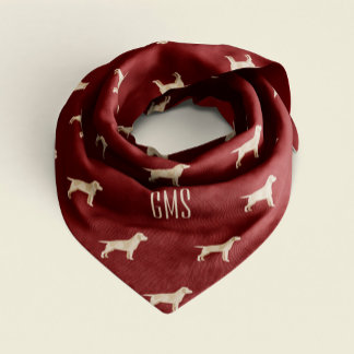 Yellow Labrador Dogs Pattern Monogrammed Bandana