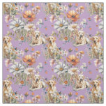 Yellow Labrador Dogs Seamless Pattern Fabric