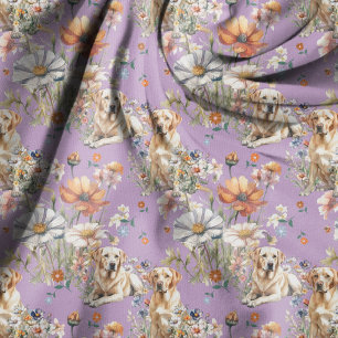 Yellow Labrador Dogs Seamless Pattern Fabric
