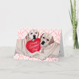 Yellow Labrador Duo Mother's Day Card
