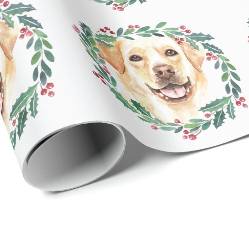 Yellow Labrador Elegant Dog Christmas Wrapping Paper