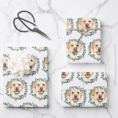 Yellow Labrador Elegant Dog Christmas Wrapping Paper Sheets