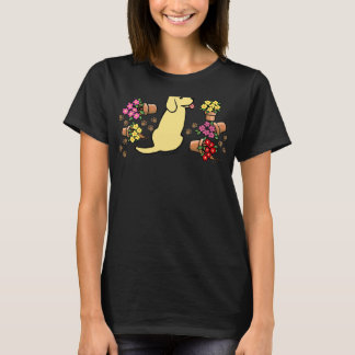 Yellow Labrador Flower Pots T-Shirt